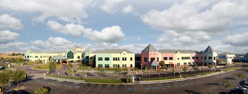 Panoramic exterior shot of Valley Children's Healthcare