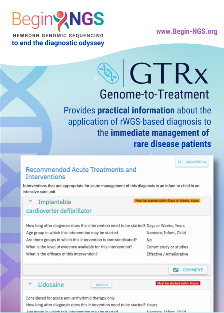 GTRx provides practical information about the application of rWGS-based diagnosis to the immediate management of rare disease patients
