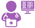 drawing of a doctor in front of a computer monitor