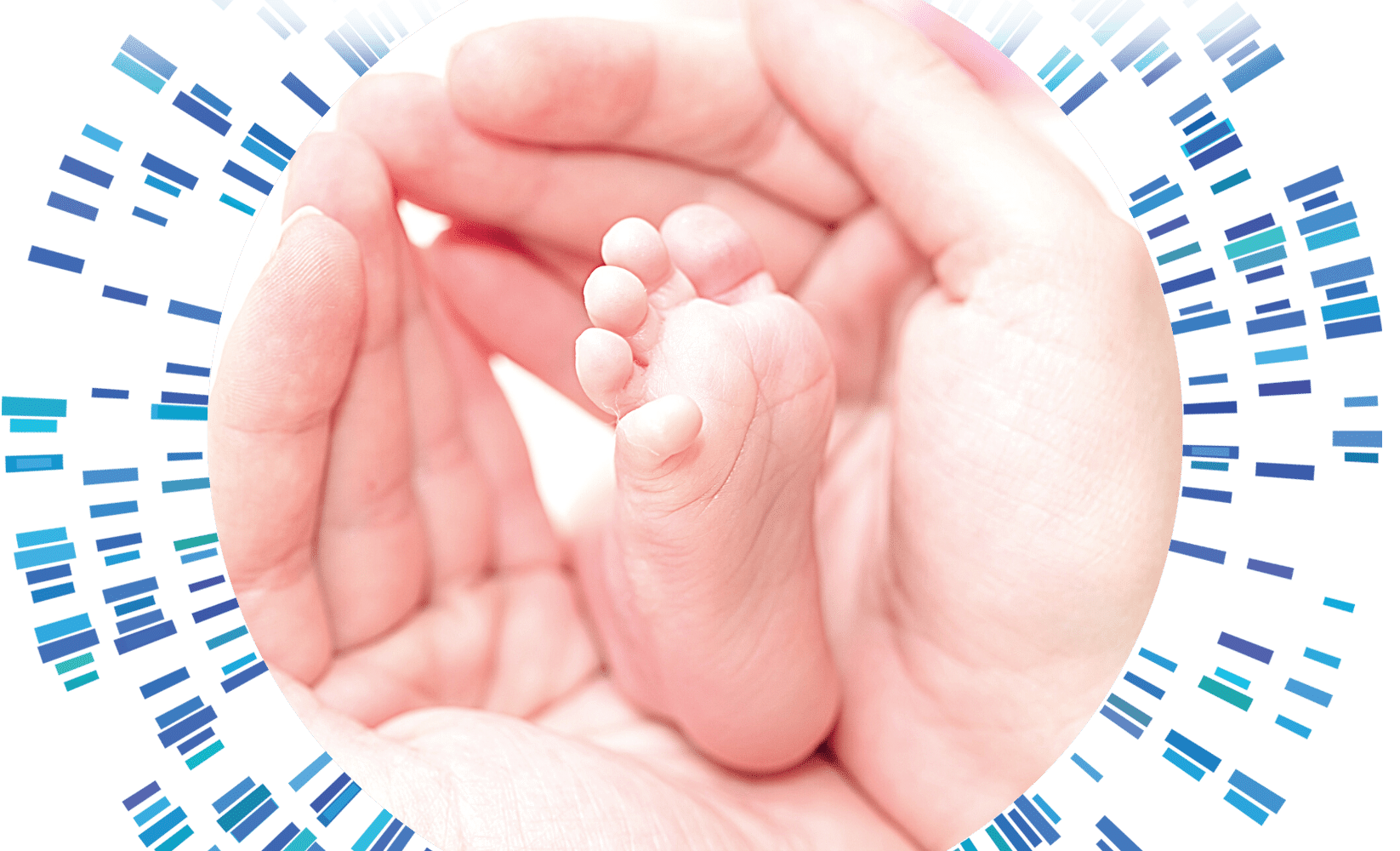 newborn foot cradled in parents' hands
