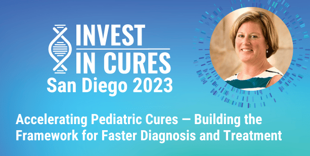 Invest in Cures logo + Wendy Benson headshot