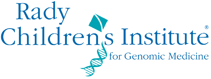 Rady Children's Institute for Genomic Medicine logo featuring kite with a DNA tail